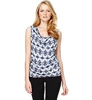 Autograph Cowl Neck Kaleidoscope Print Top