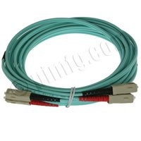 10Gb Aqua Fiber Optic Cable, SC to SC, Multimode Duplex (50/125) - 10 Meter