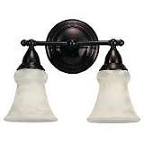 Review Sea Gull Lighting 40024-777 / Sea Gull Lighting 40024-777 Sagemore Two-Light Vanity, Copper Revival Finish with Satin Etched Glass