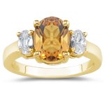 Buy 0.90 Cts Diamond and 4.67 Cts Citrine Ring in 18K Yellow Gold by mycitrinejewelry