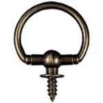 National N259-838 1-1/8 Inch Antique Brass Round Decorative Screw Ring Pack of 3