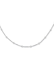14K White Gold 10 Inch CZs by the Yard Anklet with Lobster Clasp