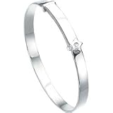 Silver Girls Adjustable Star Baby Bangle by D For Diamond