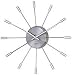 Retro Wall clock metal prong rays and cylindrical ends - 13.375x13.375x2.25