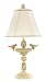 Table Lamp Double Bird Bath Base 6x13x10h Rnd Bell Cream Shade T/B PIPING Set of 2