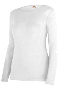 Duofold Womens Midweight Thermal Crew, White, Small