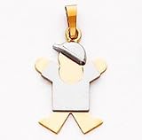 Boy With Cap Charm, Yellow/White Gold