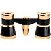 Adorama 3 x 25 Opera Glass Binocular with Red Reading Light, Black with Gold Trim