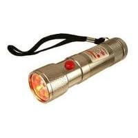 3-in-1 Super-Bright White + Red LED Flashlight Laser Pointer