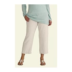 Women's Plus Size Pull-On Linen Crop Pants