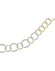 14K Yellow Gold With White Gold Two Tone Diamond Necklace 3/4 Ct Tw