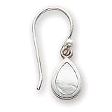 Sterling Silver Pear Shape Inlay Mother of Pearl Earrings