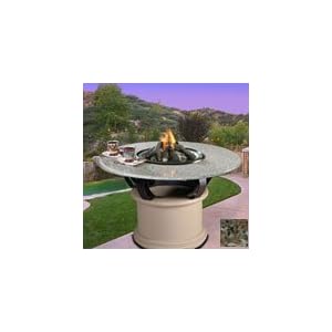 California Outdoor Concepts Del Mar Chat Height Adobe Grill Table - Pebble Granite