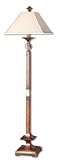 Tiara Wood and Crystal Square Shade Floor Lamp
