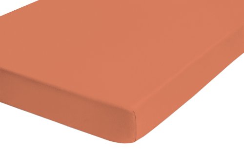 Biberna 77866/141/388 Jersey-Elastic Spannbetttuch / 120 x 200 cm - 130 x 220 cm / Farbe: bernstein
