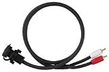 Clarion CCAAUX Female 3.5mm Stereo Mini-Jack to Male RCA Extension Cable with Integrated Cover