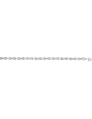7.25" .16ctw Diamond Rhodium Plated Polished Hugs & Kisses Bracelet w/ Pear Shape Clasp 925 Sterling Silver