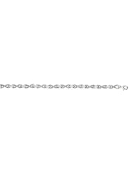 Silver Rhodium Plated Polish 7.25" Hugs And Kisses With .16 Carat Diamond Bracelet With Pear Shape Clasp