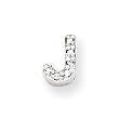 Sterling Silver CZ Initial J Slide