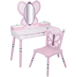 Levels of Discovery Sugar Plum Vanity & Chair Set - Plum  Pink by Levels of Discovery