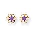 14k 3mm Violet CZ (Cubic Zirconia) Flower Screw back