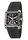 Baume & Mercier Watches:Baume & Mercier MOAO8749 Hampton Square Black Dial Rubber Men's Automatic Two Time Zones Watch