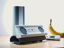 DNT PLS 500 Funk-Lautsprecher-System 85 dB (Ladeger&auml;t, Audio-Eingang f&uuml;r CD-/MP3-Player) silber/grau