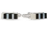 Onyx and Mother Of Pearl Sterling Silver Cufflinks
