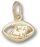 Carolina Panthers Solid 10K Gold Panther Pierced Football 1/4'' Pendant