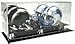 Double Mini Football Helmet Display case Black acrylic base P371DB