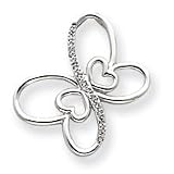 10k White Gold .05ct Diamond Butterfly Pendant