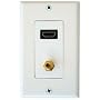 Petra PET0493 Single HDMI/F Coaxial Connector Wall Plate (White)