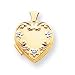 14k Heart Locket with Rhodium Flowers