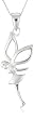 Silver Fairy Drop Pendant + Curb Chain 46cm