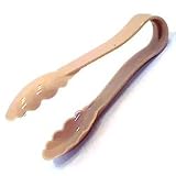 6 Beige Scalloped Tongs (11-0597)