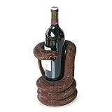 NOVICA Wood wine bottle holder, 'Guardian'