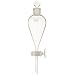 Chemglass CG-1740-03 Glass Squibb Style Separatory Funnel, with 2mm Glass Stopcock, 125mL Capacity
