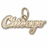 Chicago White Sox 1/4 Script Chicago Charm - Gold Plated Jewelry