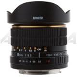 Bower 8mm f/3.5 Fisheye Manual Focus Lens for Canon APS-C EOS Autofocus Cameras