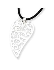 Sterling Silver Heart Cord Necklace QG2088-16"