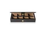 Chocolate Brown Leather & Felt Cufflink Cuff Link Presentation Box