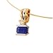 14K 2 Tone Oval Sapphire & Diamond Necklace