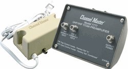 Channel Master CM7777 Titan2 VHF/UHF TV Antenna Preamplifier with Power Supply (Grey)