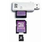 Integral - Pack MicroSD 8 Go Combo (carte + adapt SD, MiniSD) + lecteur USB de carte SD