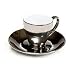 La Cafetiere Titanium Espresso Cup and Saucer, Four Piece Set