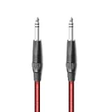 LYNX PCL6 Professional quality 6.3mm stereo jack plug to 6.3mm stereo jack plug audio lead RED - 6.0m