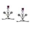 Cheerleader - Splits Hot Pink Swarovski Post Charm Earrings [Jewelry]