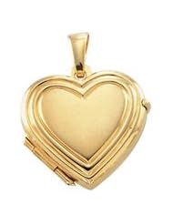 14K Yellow Gold 15.75X17.25 Mm Heart Shaped Locket