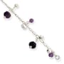 Sterling Silver Amethyst/Cultured Pearl Dangle Bracelet - QH511-8"