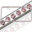 Swarovski 125 Pink Crystal On Chrome License Plate Frame